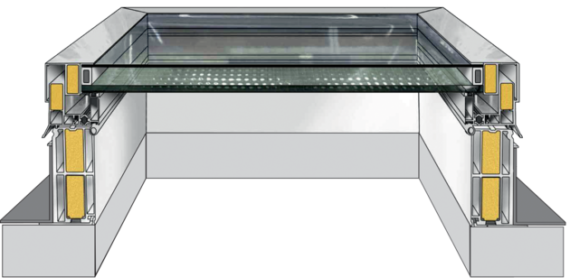 Bodový světlík pro odvětrání CHÚC v schodišti Bodový světlík pro odvětrání CHÚC v schodišti